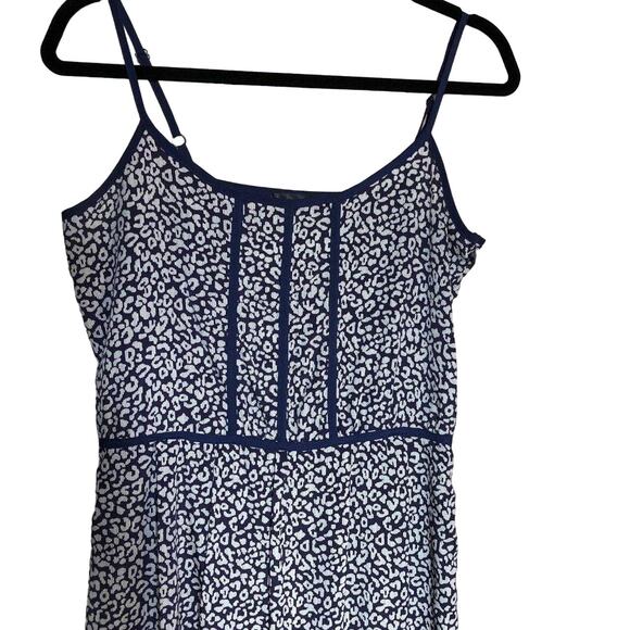 Aqua Black White Adjustable Spaghetti Sundress Summer Mini Dress Floral Medium - Picture 4 of 11